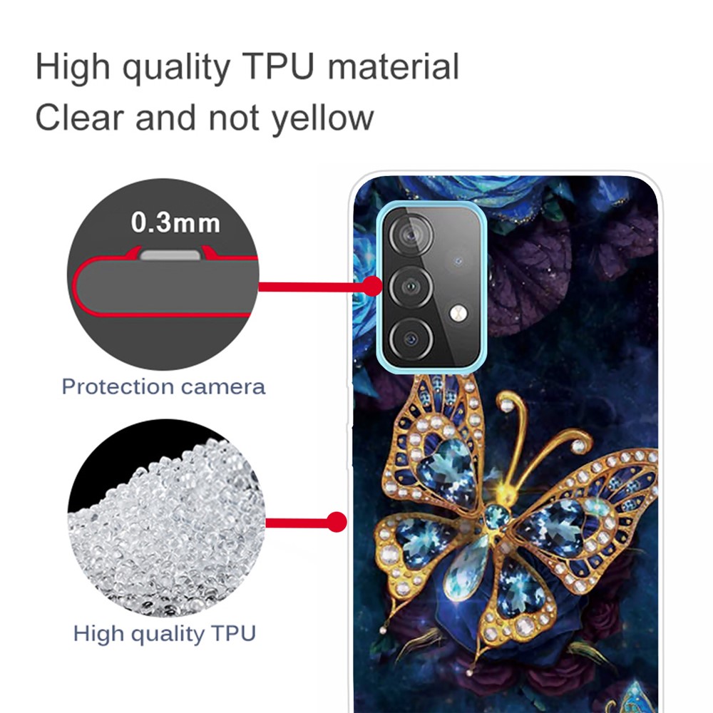 Pattern Printing Flexible TPU Phone Case for Samsung Galaxy A32 - Beautiful Butterfly-4