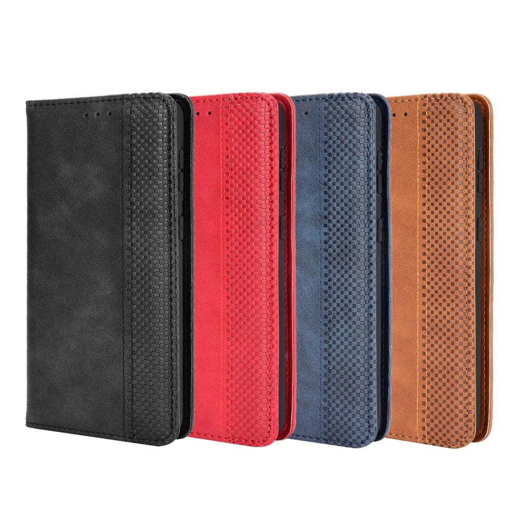 Auto-absorbed Retro Style Wallet Stand Leather Phone Case for Samsung Galaxy S21+ - Black-13