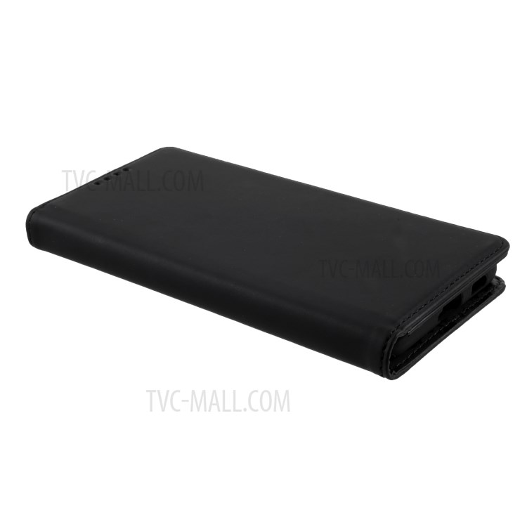 Strong Magnet Liquid-Silicone-Feeling Leather Wallet Case for Samsung Galaxy S21 Plus - Black-4