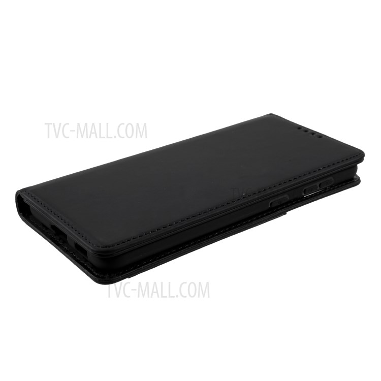 Strong Magnet Liquid-Silicone-Feeling Leather Wallet Case for Samsung Galaxy S21 Plus - Black-5