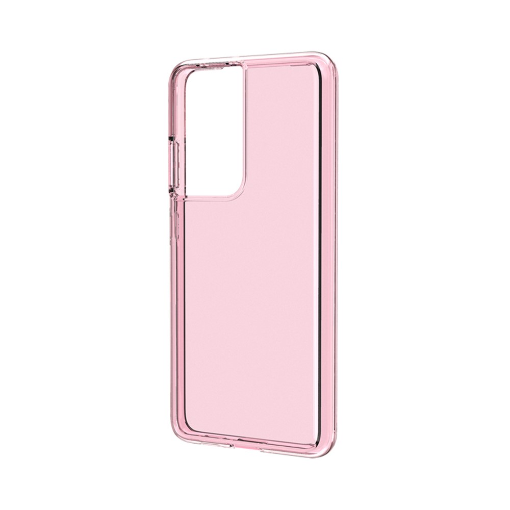 Anti-fingerprint PC+TPU Combo Back Case for Samsung Galaxy S21 Ultra Clear Design Phone Shell - Pink-6