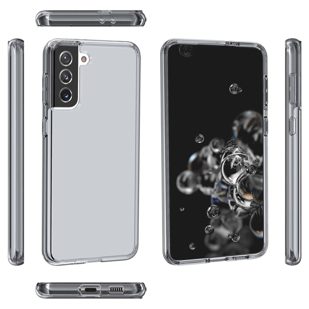 Clear Design Anti-fingerprint Case for Samsung Galaxy S21 Plus PC+TPU Combo Back Case - Black-10