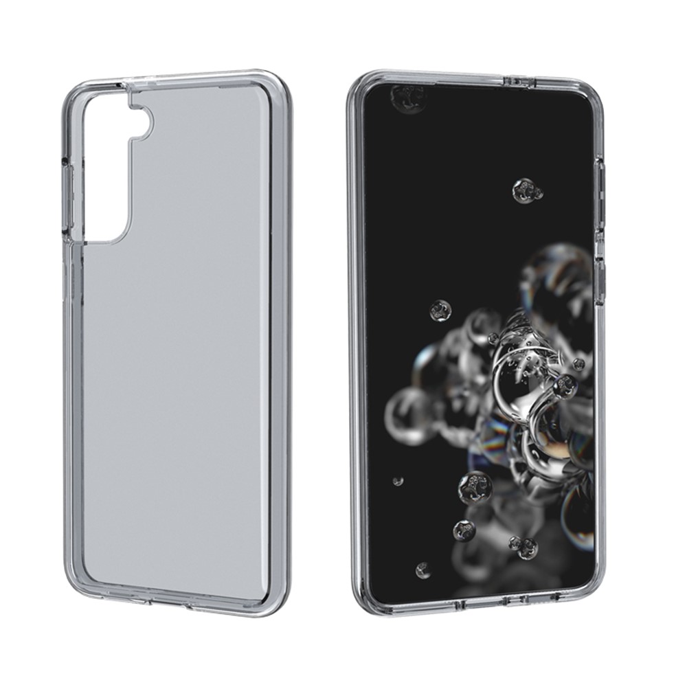 Clear Design Anti-fingerprint Case for Samsung Galaxy S21 Plus PC+TPU Combo Back Case - Black-4