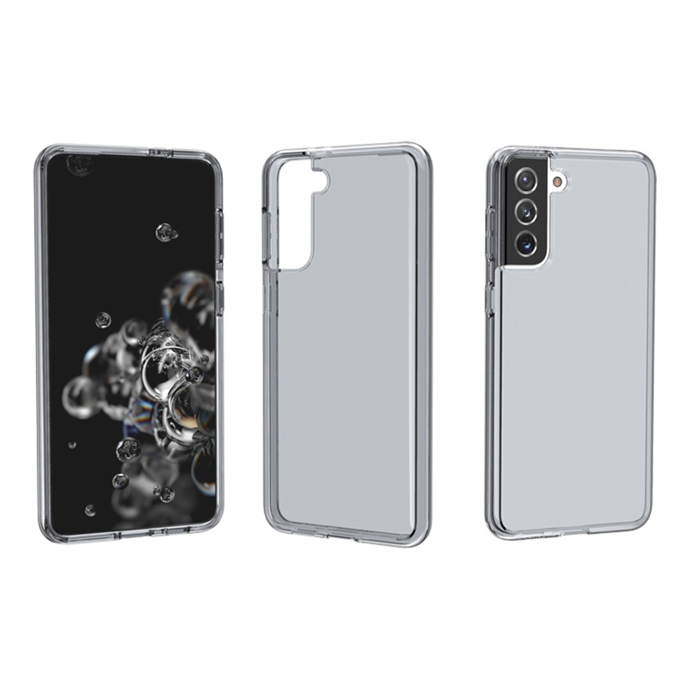 Clear Design Anti-fingerprint Case for Samsung Galaxy S21 Plus PC+TPU Combo Back Case - Black-7