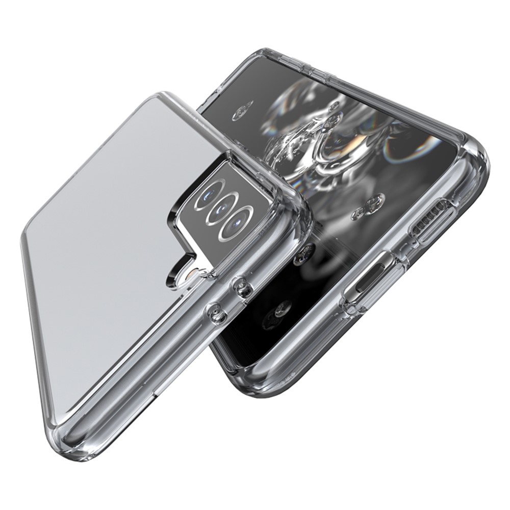 Clear Design Anti-fingerprint Case for Samsung Galaxy S21 Plus PC+TPU Combo Back Case - Black-8
