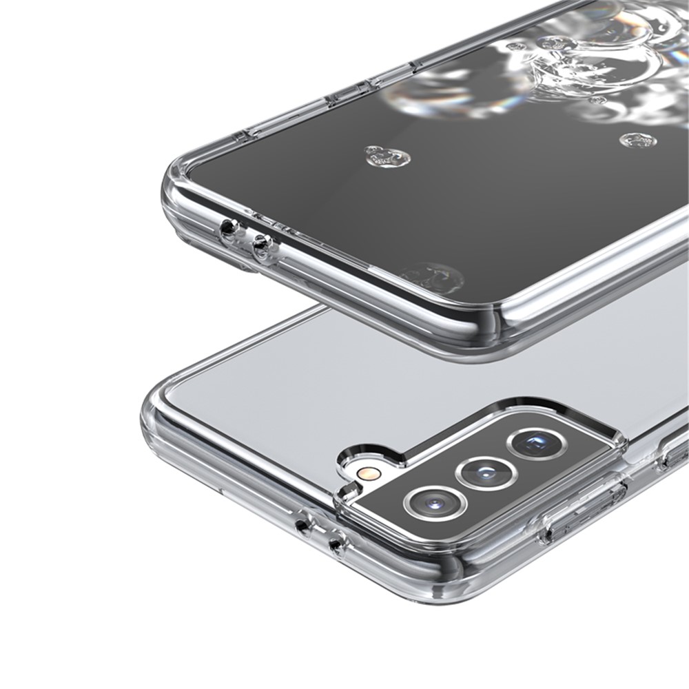 Clear Design Anti-fingerprint Case for Samsung Galaxy S21 Plus PC+TPU Combo Back Case - Black-9