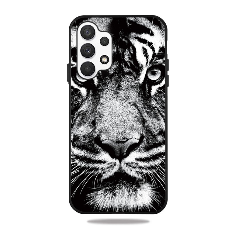 Back Matte Pattern Printing TPU Phone Protective Shell for Samsung Galaxy A32 - Tiger-1