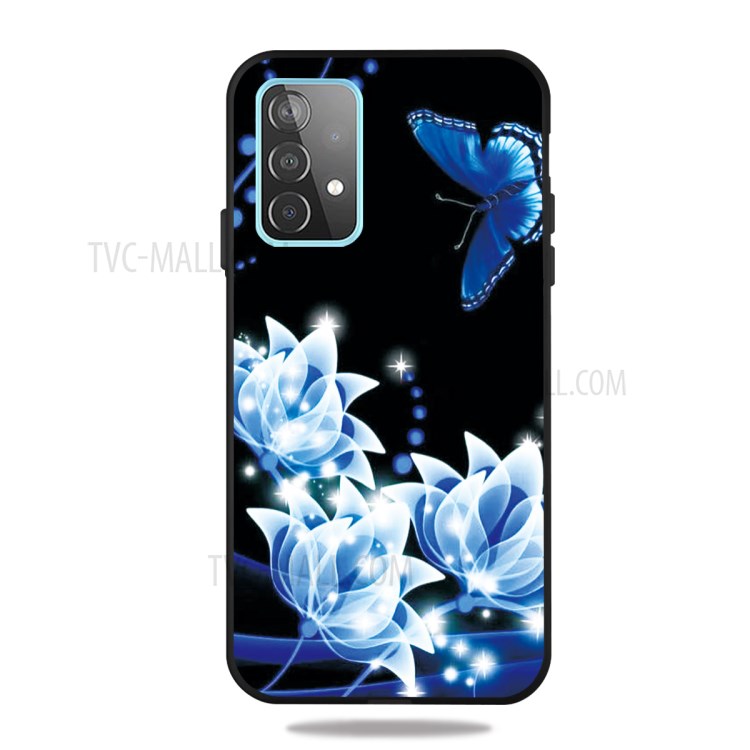 TPU Back Matte Pattern Printing Phone Shell for Samsung Galaxy A52 5G - Luminous Flower-1