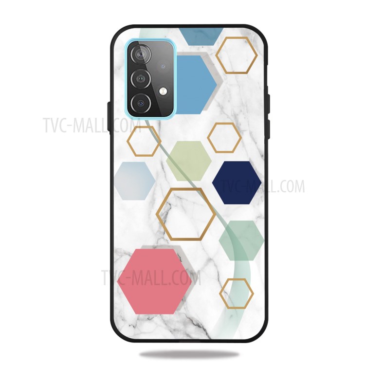 Fashion Marble Pattern Printing for Samsung Galaxy A32 Matte Black TPU Phone Cover - Red/Blue/Green/Grey-1