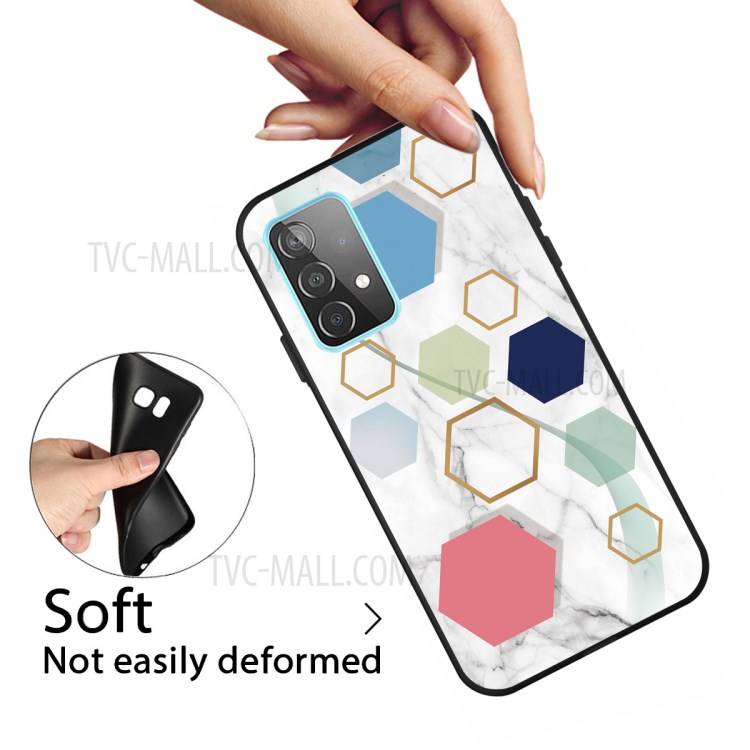 Fashion Marble Pattern Printing for Samsung Galaxy A32 Matte Black TPU Phone Cover - Red/Blue/Green/Grey-3