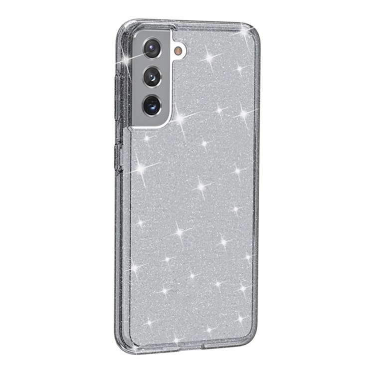 Glittery Powder Design PC+TPU Hybrid Phone Cover for Samsung Galaxy S21 - Black-3