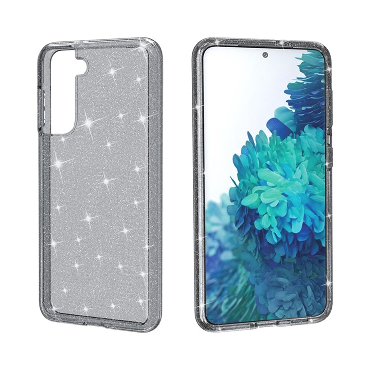 Glittery Powder Design PC+TPU Hybrid Phone Cover for Samsung Galaxy S21 - Black-5