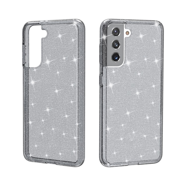Glittery Powder Design PC+TPU Hybrid Phone Cover for Samsung Galaxy S21 - Black-6