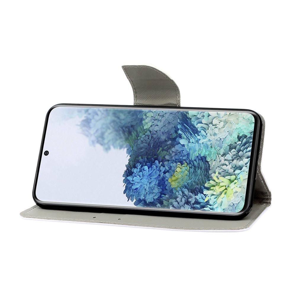 PU Leather Wallet Stand Phone Case for Samsung Galaxy S21 Ultra - Chrysanthemum-5