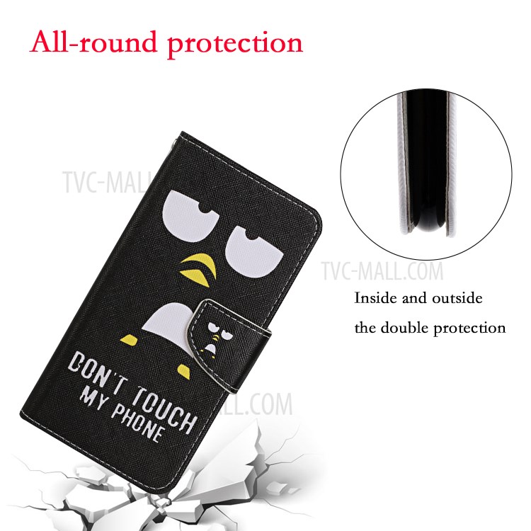 TPU + PU Leather Wallet Stand Magnet Clasp Phone Case for Samsung Galaxy S21+ - Don't Touch My Phone-4
