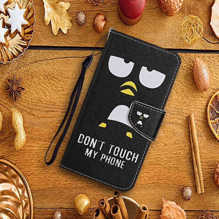 TPU + PU Leather Wallet Stand Magnet Clasp Phone Case for Samsung Galaxy S21+ - Don't Touch My Phone-7