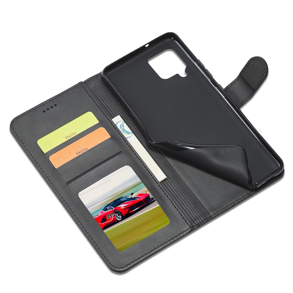 LC.IMEEKE for Samsung Galaxy A42 5G Leather Wallet Case - Black-6