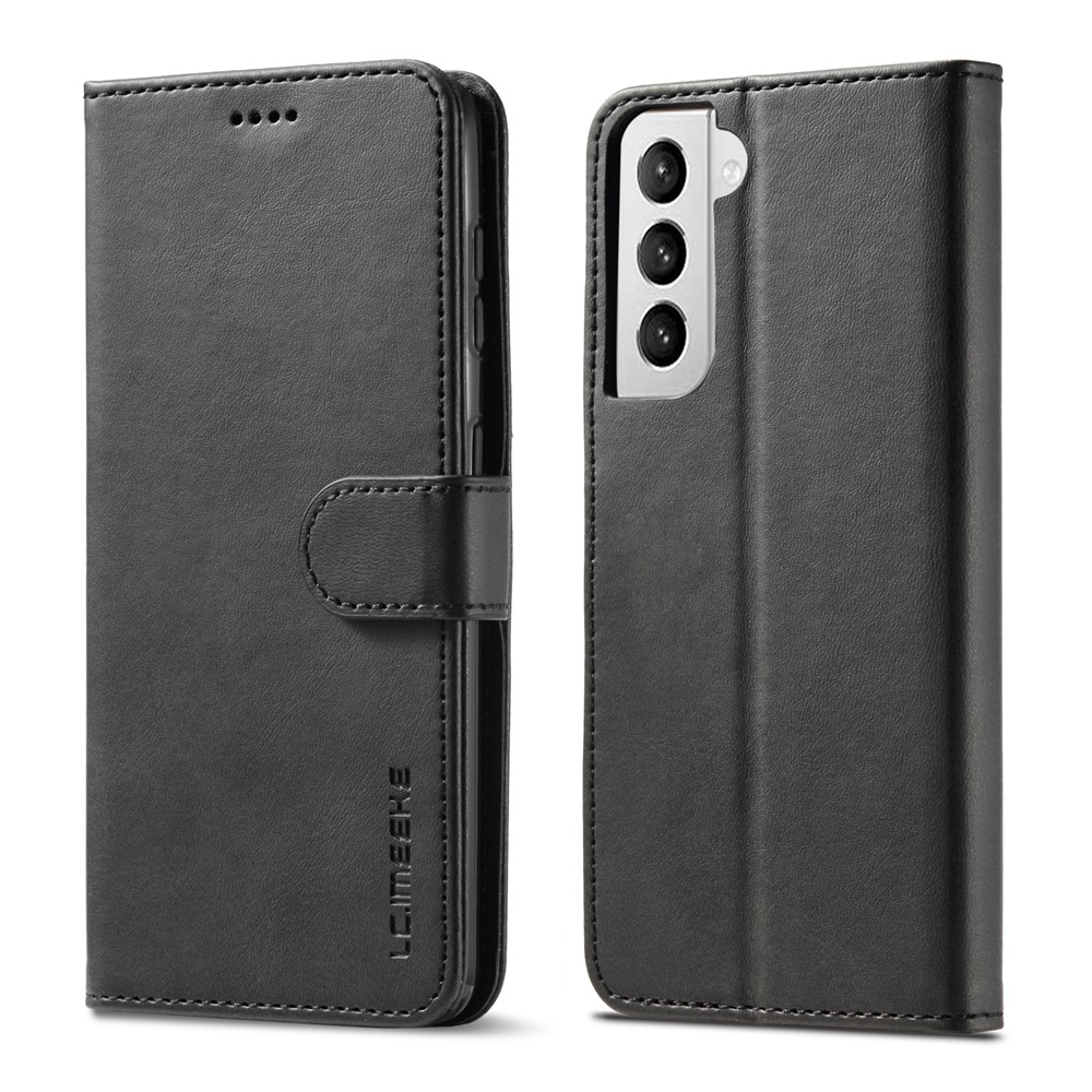 Lc. Cáscara de Teléfono Imeeke Para Samsung Galaxy S21 4G/5G PU Billetera de Cuero Funda Plegable - Negro