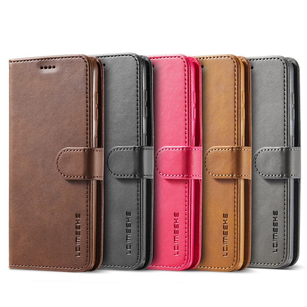 LC.IMEEKE for Samsung Galaxy S21+ Stand Cover Leather Wallet Case - Black-18
