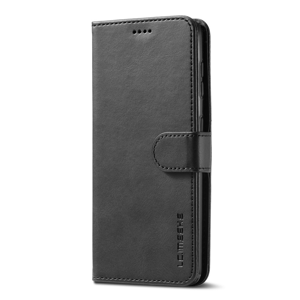 LC.IMEEKE for Samsung Galaxy S21+ 5G Foldable Stand Cover Leather Wallet All Round Full Protection Case - Black-2