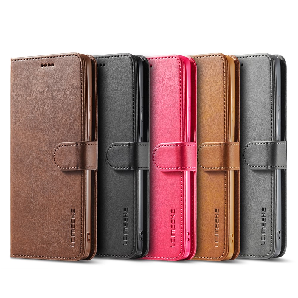 LC.IMEEKE for Samsung Galaxy S21 Ultra Stand Protective Leather Wallet Case - Black-18
