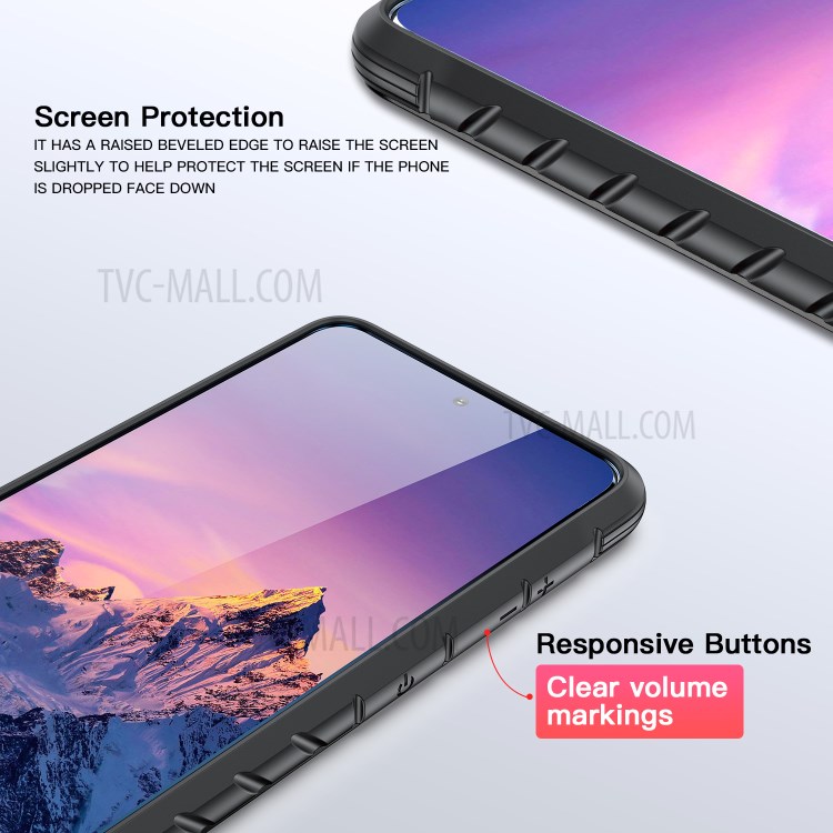 Drop-proof Anti-slip PC + TPU + Metal Hybrid Cover Phone Protective Shell for Samsung Galaxy S21+ - Black-7
