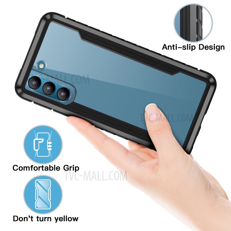 Drop-proof Anti-slip PC + TPU + Metal Hybrid Cover Phone Protective Shell for Samsung Galaxy S21+ - Black-8
