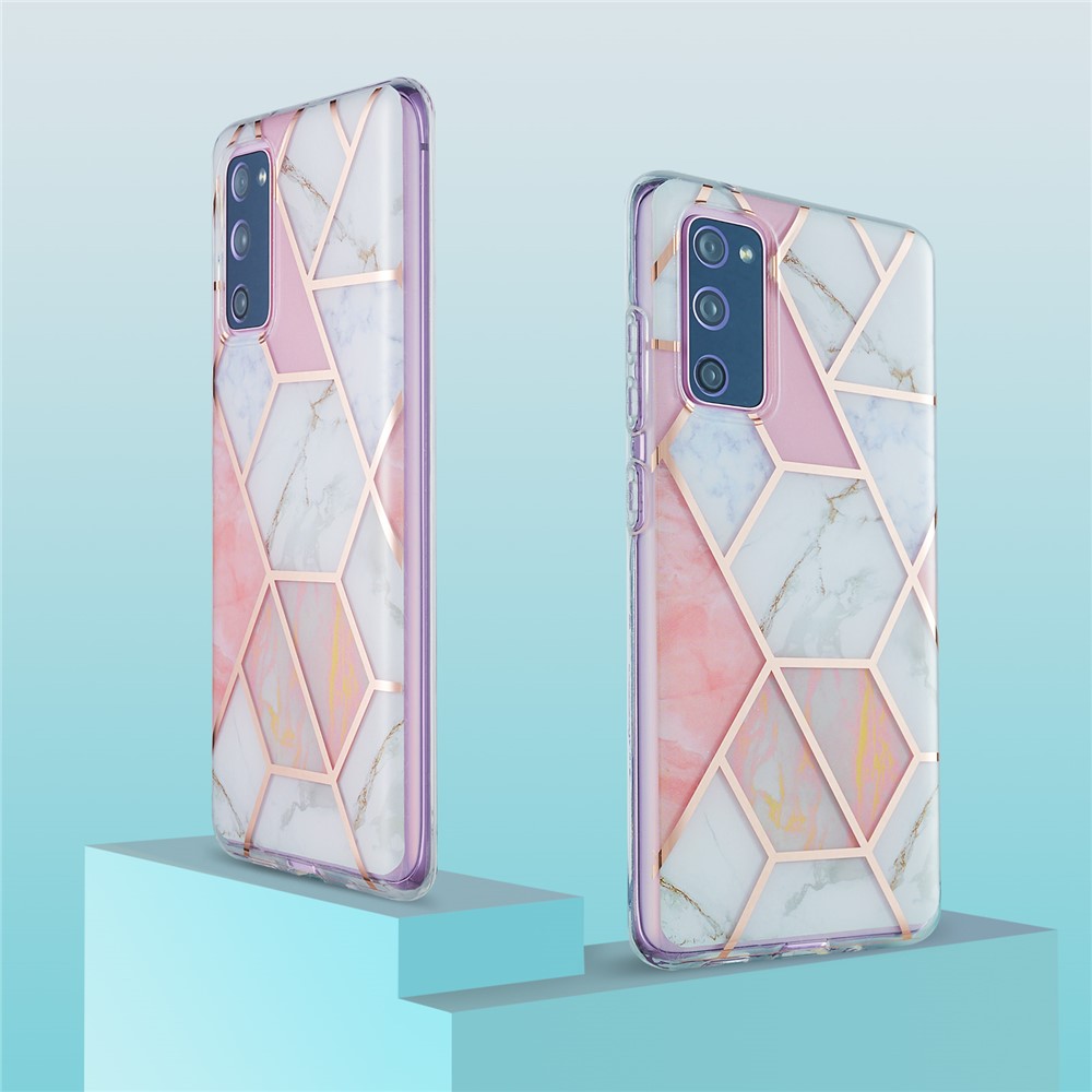 IML IMD Marble Pattern 2.0mm TPU Phone Cover Case Electroplating for Samsung Galaxy S20 FE/S20 Fan Edition/S20 FE 5G/S20 Fan Edition 5G/S20 Lite - Pink-2