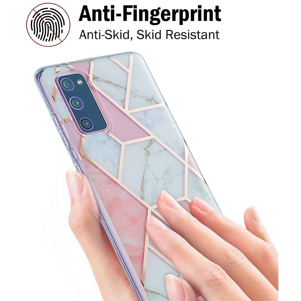 IML IMD Marble Pattern 2.0mm TPU Phone Cover Case Electroplating for Samsung Galaxy S20 FE/S20 Fan Edition/S20 FE 5G/S20 Fan Edition 5G/S20 Lite - Pink-3