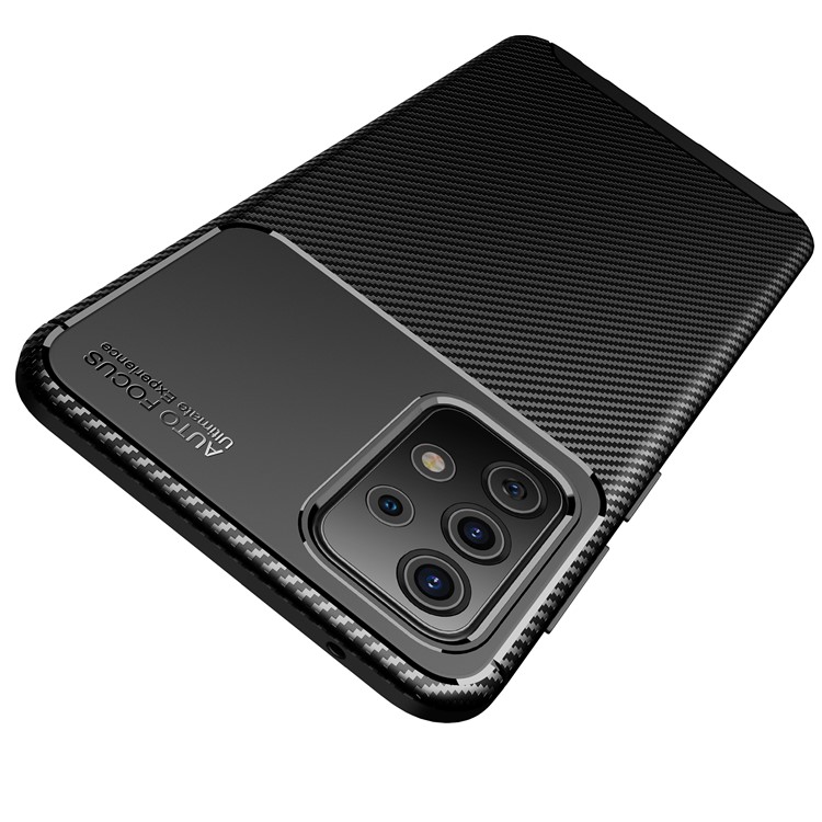 Per Samsung Galaxy A52 4G/5G / A52s 5G Drop Resistente Alla Fibra di Carbonio Surface TPU Case Del Telefono Cellulare - Nero