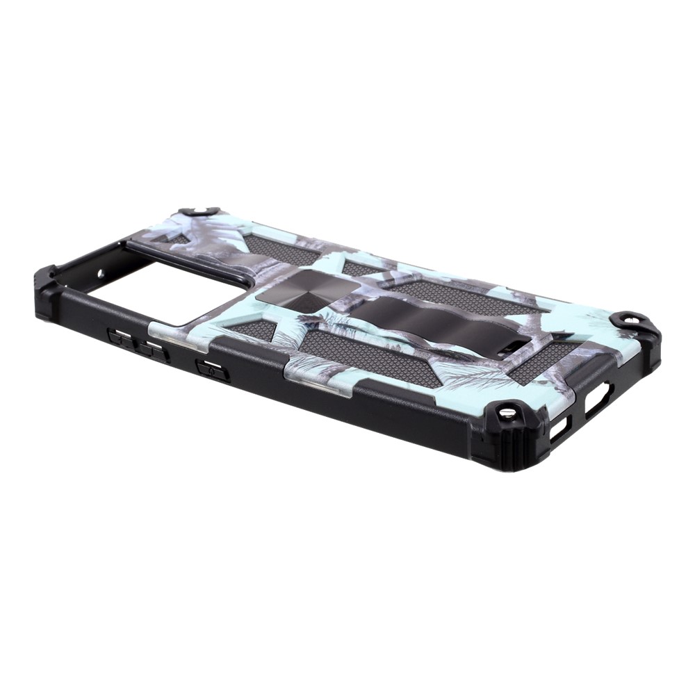 Detachable 2 in 1 Magnet Sheet Camouflage Design Protective Shell for Samsung Galaxy S21 Ultra - Sky Blue-3