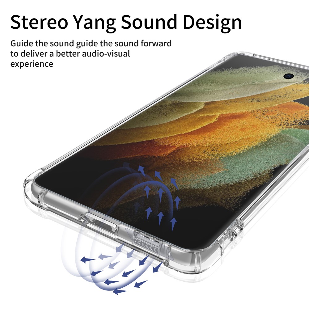 LEEU DESIGN Air Cushion Shockproof TPU Phone Shell with Voice Conversion Jack for Samsung Galaxy S21 Ultra-4