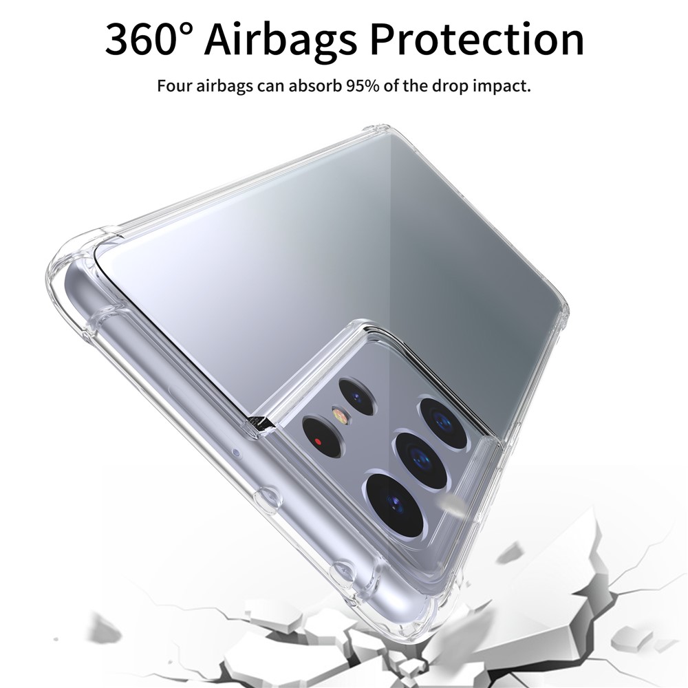 LEEU DESIGN Air Cushion Shockproof TPU Phone Shell with Voice Conversion Jack for Samsung Galaxy S21 Ultra-5