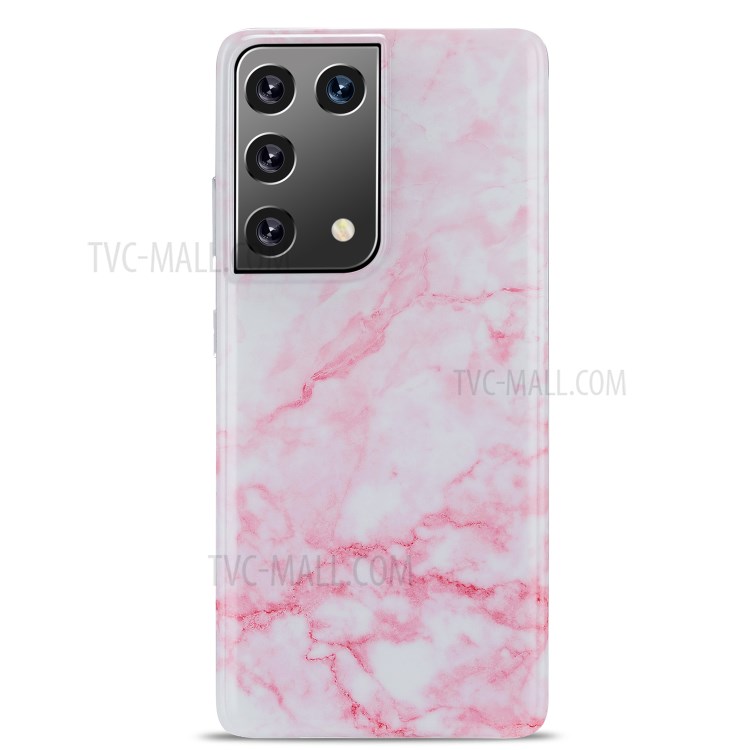 For Samsung Galaxy S21 Ultra TPU Brief Style Marble Pattern Printing Phone Cover Case - Style A-6