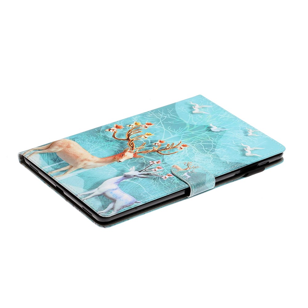 Pattern Printing Card Holder Stand TPU + PU Leather Tablet Case for Samsung Galaxy Tab A7 10.4 (2020) T500 - Elk-5