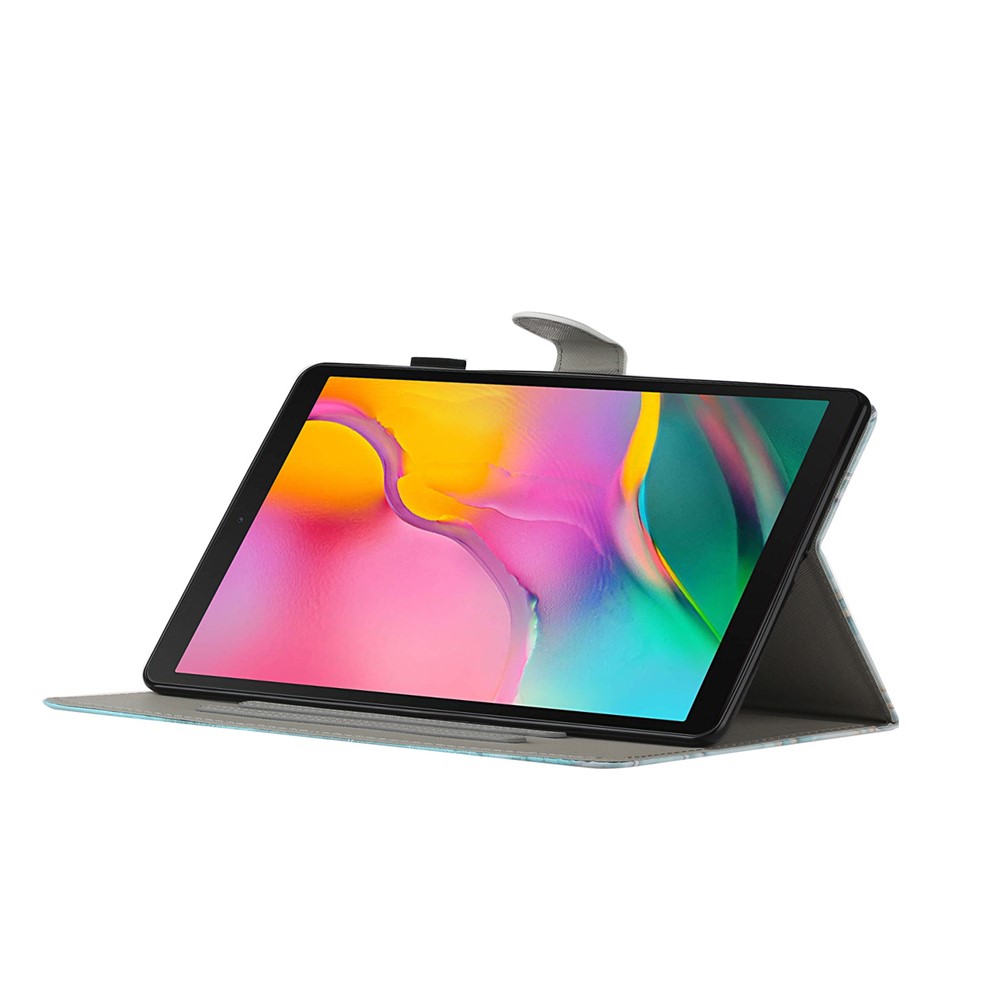 Pattern Printing Card Holder Stand TPU + PU Leather Tablet Case for Samsung Galaxy Tab A7 10.4 (2020) T500 - Elk-7