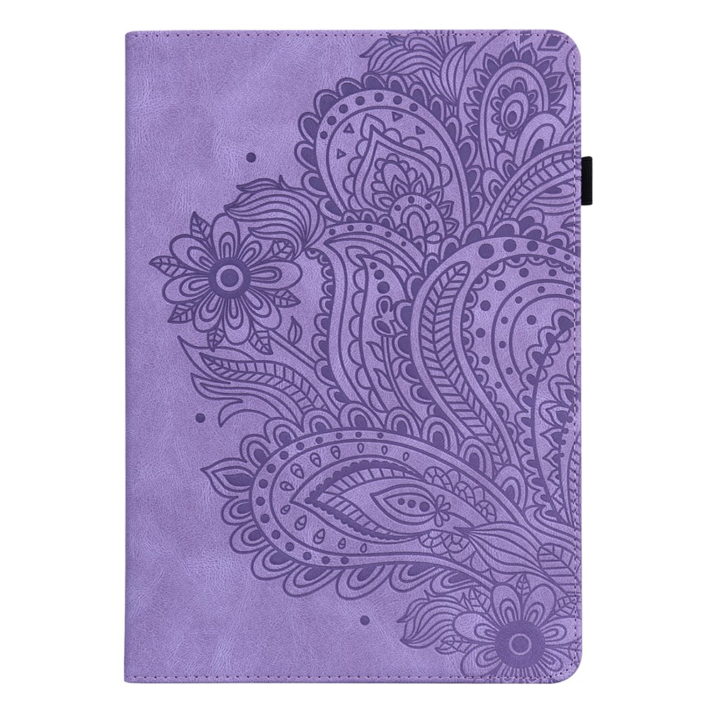 Pobile de Fleur Imprimé Portefeuille Portefeuille Tablet Protection de Comprimés Pour Samsung Galaxy Tab A7 10.4 (2020) - Violet