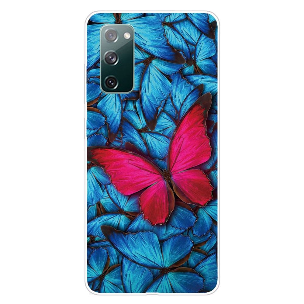 Pattern Printing Flexible TPU Phone Case for Samsung Galaxy S20 FE/S20 Fan Edition/S20 FE 5G/S20 Fan Edition 5G - Red Butterfly-1