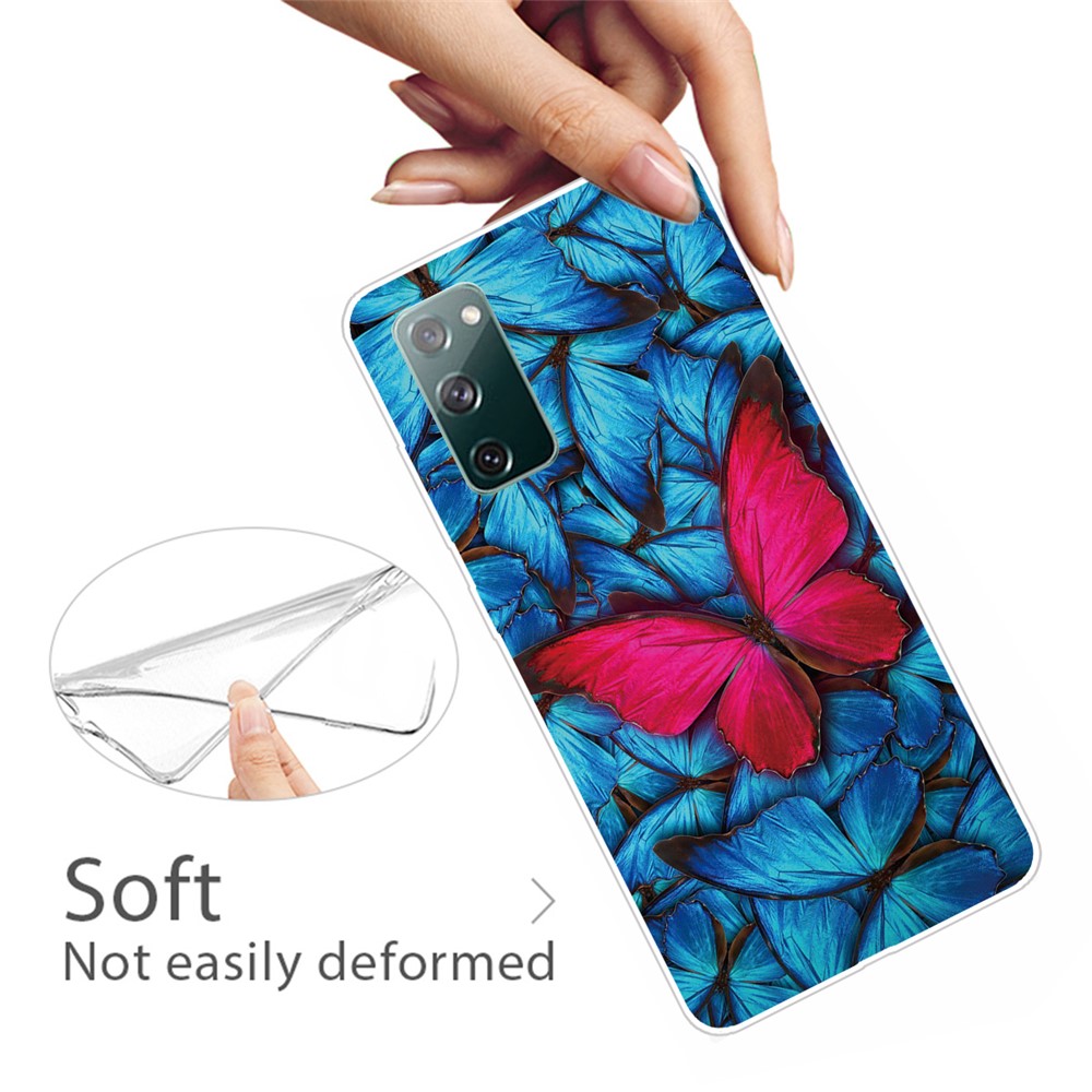Pattern Printing Flexible TPU Phone Case for Samsung Galaxy S20 FE/S20 Fan Edition/S20 FE 5G/S20 Fan Edition 5G - Red Butterfly-2