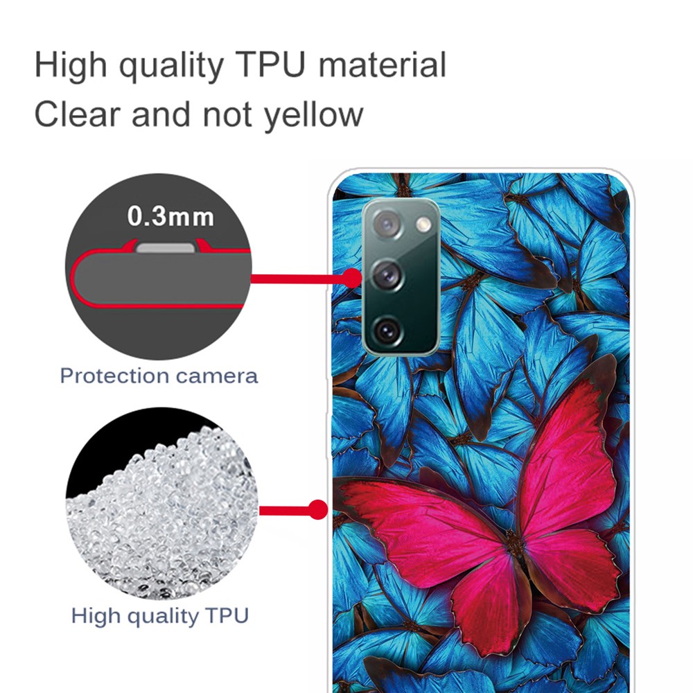 Pattern Printing Flexible TPU Phone Case for Samsung Galaxy S20 FE/S20 Fan Edition/S20 FE 5G/S20 Fan Edition 5G - Red Butterfly-3