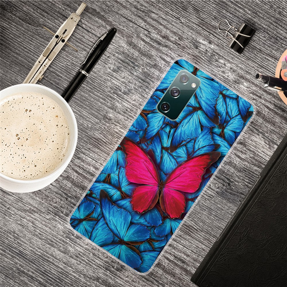 Pattern Printing Flexible TPU Phone Case for Samsung Galaxy S20 FE/S20 Fan Edition/S20 FE 5G/S20 Fan Edition 5G - Red Butterfly-4
