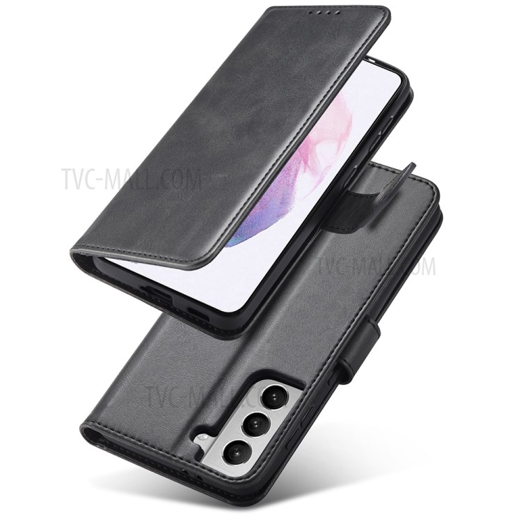 Classic Style Auto-absorbed Leather Phone Protective Cover Case with Clasp for Samsung Galaxy S21+ 5G - Black-14