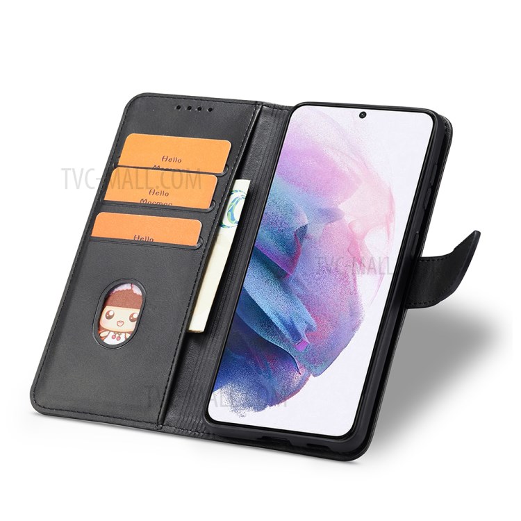 Classic Style Auto-absorbed Leather Phone Protective Cover Case with Clasp for Samsung Galaxy S21+ 5G - Black-4