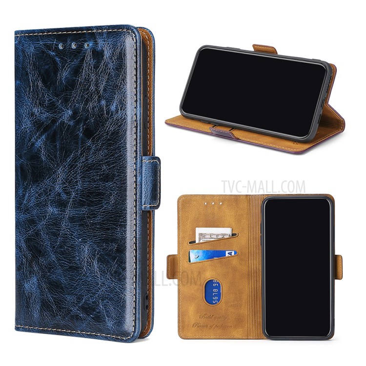 TPU + PU Leather Stand Case for Samsung Galaxy A72 5G - Blue-1