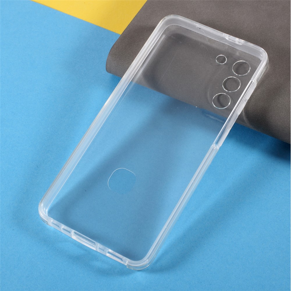 PET Cover + TPU Frame + Acrylic Panel Phone Shell for Samsung Galaxy S21 Plus Clear Full Protection Hybrid Case-4