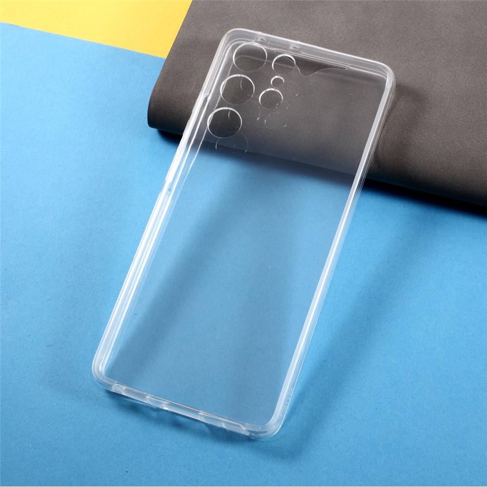 PET Cover + TPU Frame + Acrylic Panel Clear Full Protection Phone Shell for Samsung Galaxy S21 Ultra Hybrid Case-5