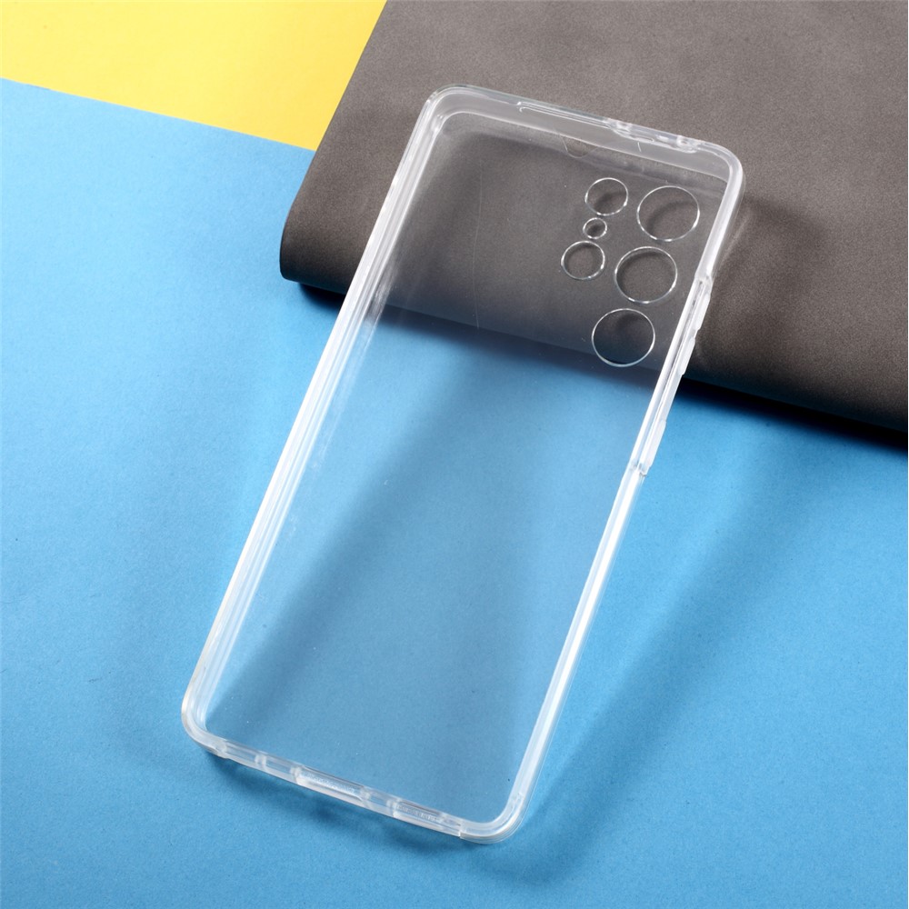 PET Cover + TPU Frame + Acrylic Panel Clear Full Protection Phone Shell for Samsung Galaxy S21 Ultra Hybrid Case-6