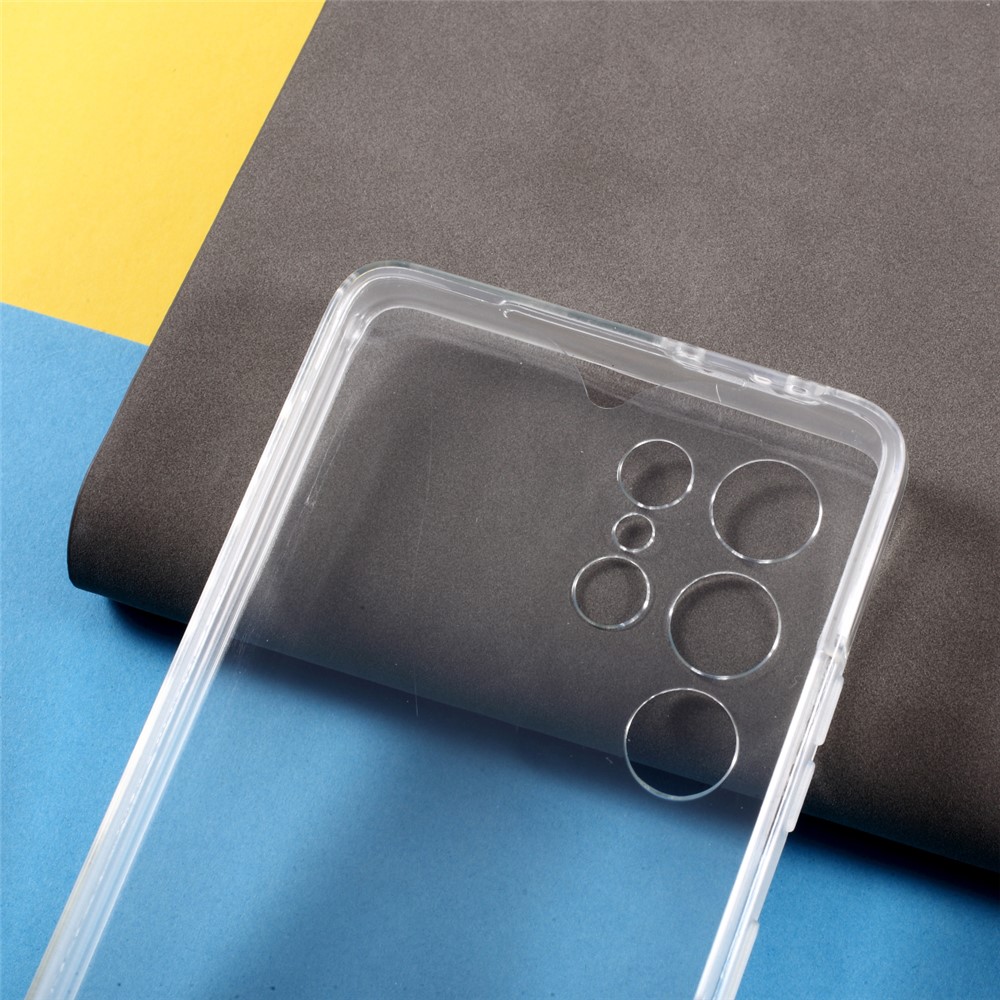 PET Cover + TPU Frame + Acrylic Panel Clear Full Protection Phone Shell for Samsung Galaxy S21 Ultra Hybrid Case-7