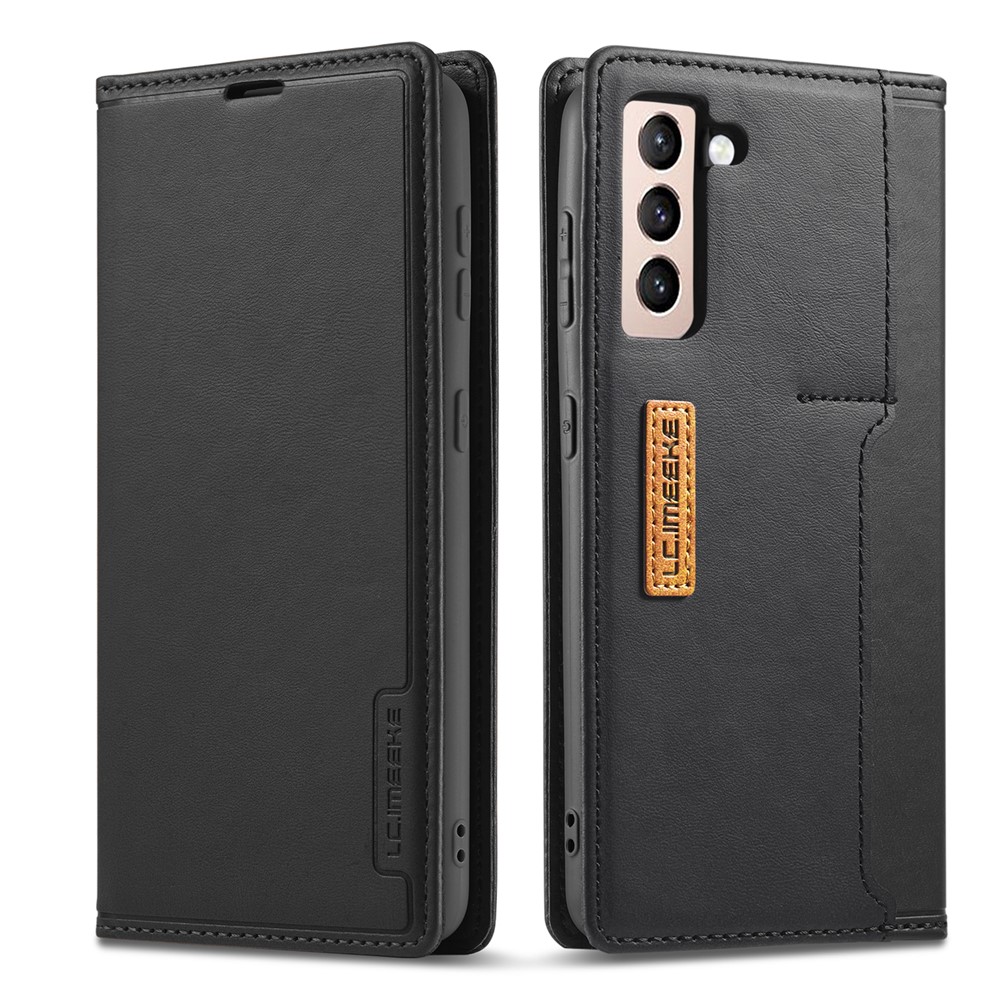 LC.IMEEKE LC-001 Series Card Slots Design Leather Phone Cover Case for Samsung Galaxy S21 Plus 5G - Black-10