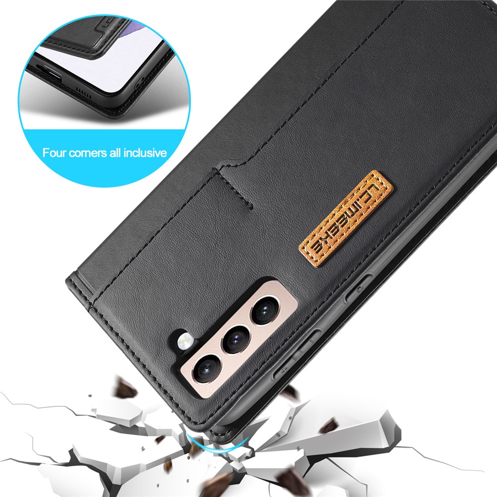LC.IMEEKE LC-001 Series Card Slots Design Leather Phone Cover Case for Samsung Galaxy S21 Plus 5G - Black-12